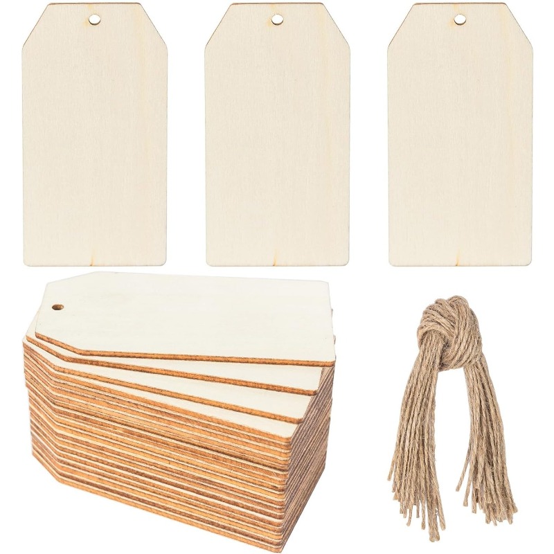 Wedding Supply Rentals - 10 Stück Geschenkanhänger aus Holz, natürliche
