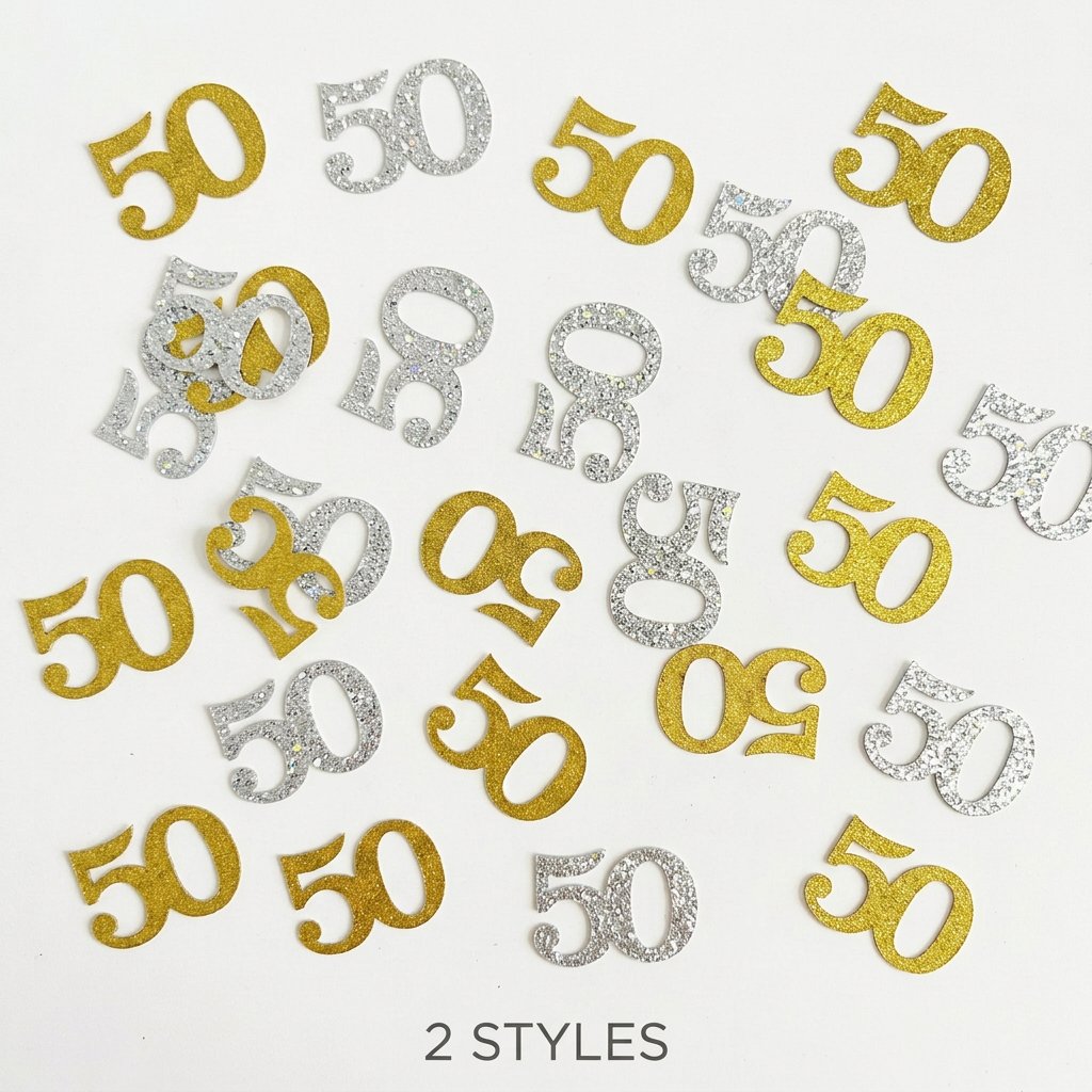 120 Stück 50. Geburtstag Konfe – Table Number Gold Bewertung und Preis