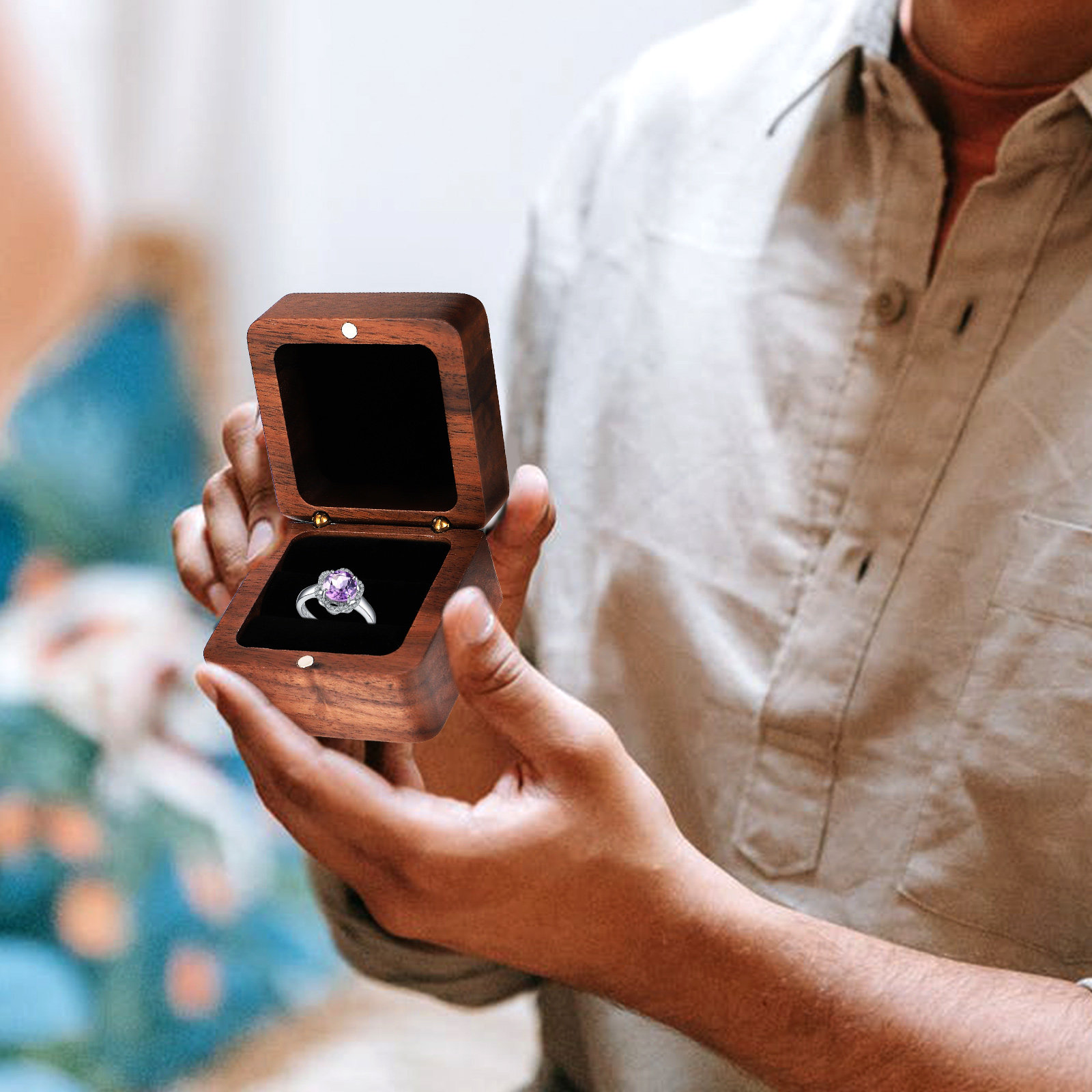 Luxuriöse Holzringbox, sichere – Wedding Solution Bewertung und Preis