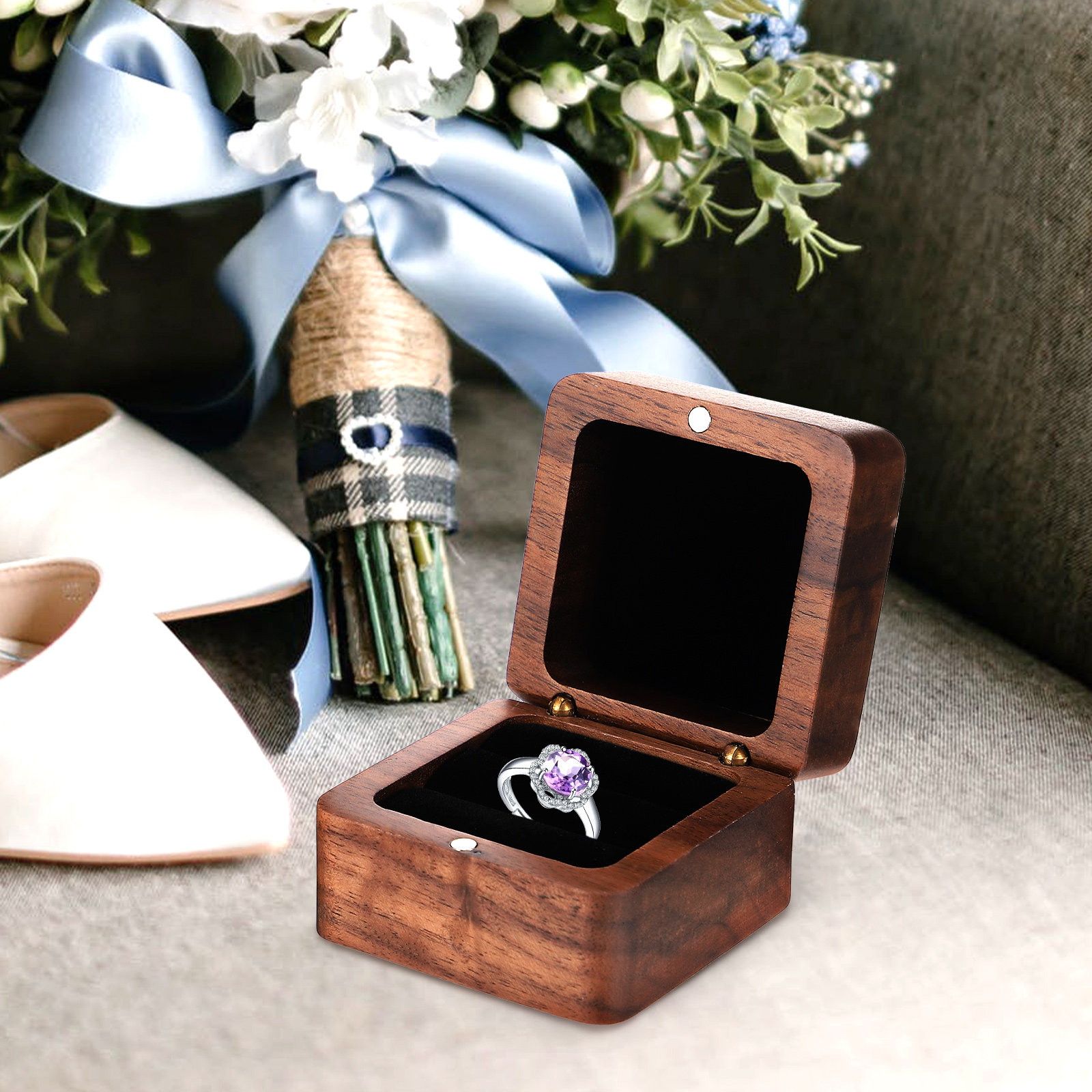 Luxuriöse Holzringbox, sichere – Wedding Solution Bewertung und Preis