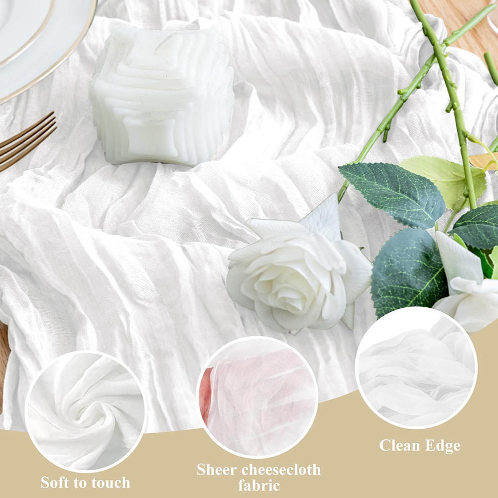 Weißer Käsetuch-Tischläufer, B – Wedding Supply Rentals Bewertung und Preis